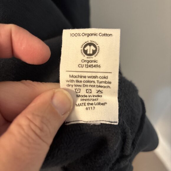 NWT Mate the Label Organic Fleece Oversized Sweatshirt in Midnight M/L Rare - Picture 4 of 7